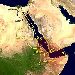 Image 12Supposed location around the Red Sea and major travel routes by land and sea (from History of Somaliland)