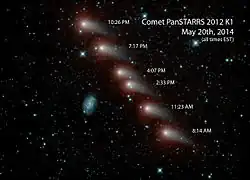 Comet C/2012 K1 passing near NGC 3726 imaged by a NEOWISE series of infrared images