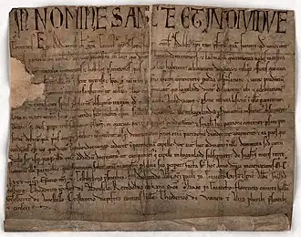 Parchment Act from 1189 about the foundation of the chapel of Hoogelande, ZA, 27, inv.nr. 2.