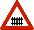 Level crossing with a barrier or gate