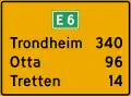 Distance sign