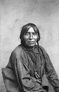 Chief Na-bah-nay-aush (One-Sided Winner), Leech Lake, ca. 1865.