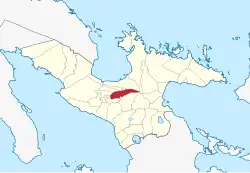 Map of Camarines Sur with Naga highlighted