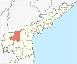 Location of Nandyal district in Andhra Pradesh
