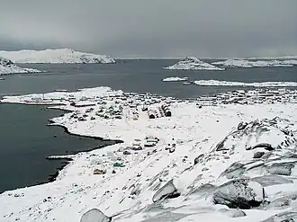 View of Nanortalik from nearby Ravnefjeldet in 2006