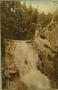 The upper tier of the falls circa 1900, showing the steps on the right-hand side.