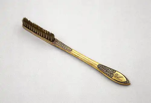 The horsehair toothbrush said to have been used by Napoleon Bonaparte (1769–1821)[15]
