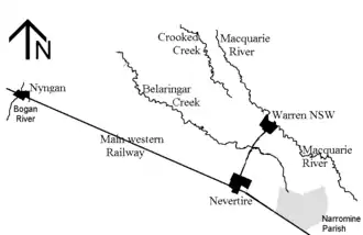 Map of Narromine Parish in the County of Oxley, New South Wales