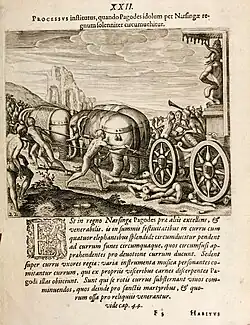 Procession of Idol in the kingdon of Narsingae - Indiae Orientalis, 1599