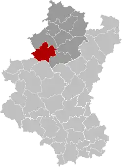 Location of Nassogne in Luxembourg province
