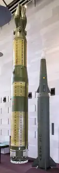 Pershing II with Soviet RSD-10 Pioneer on display