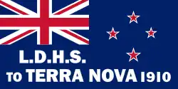 Flag of New Zealand taken to Antarctica[29]