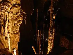 More tall, thin stalagmites