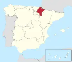 Location of Navarre in Spain