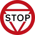B7: Stop: Give priority to traffic on the main road ahead (1966-1979)