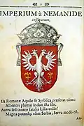 Coat of arms of House of Nemanjić by P.R. Vitezović (before 1701)