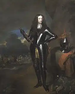Caspar Netscher, William III, King of England, Prince of Orange and Nassau (1650–1702), ca. 1672–89, after whom the name Nassau Hall and the color orange to represent Princeton were chosen[42]