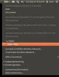 nm-applet 0.9.5 in Ubuntu 12.04's systray, showing all available APs.