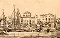 A view of the synagogue Published in the Allgemeine Bauzeitung in 1847