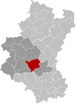 The commune and its district in the province of Luxembourg