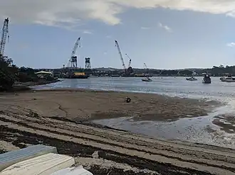 New bridge over the Clyde under construction from North Batemans Bay