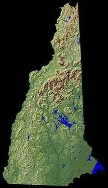 Image 15Shaded relief map of New Hampshire (from New Hampshire)