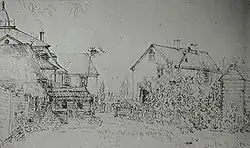 New Harmony, Indiana, in 1831, sketch from Charles Alexandre Lesueur
