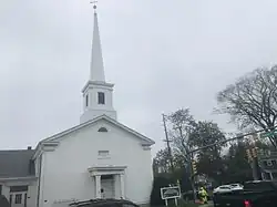 Middletown was settled as a place of refuge for Baptists from Long Island and New England.[60] Pictured is the New Monmouth Baptist Church, established in 1855[61]