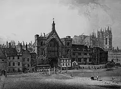 View of New Palace Yard in 1807, looking south-west