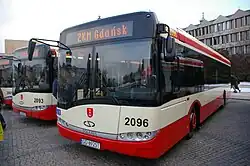 A Solaris Urbino 12 operated by the city's bus transport agency