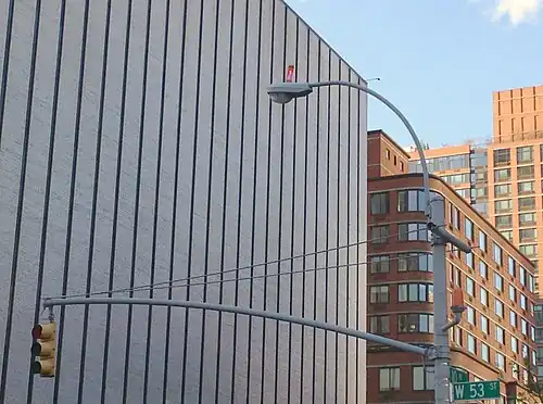 New York City fire alarm pull box indicator mounted on street light