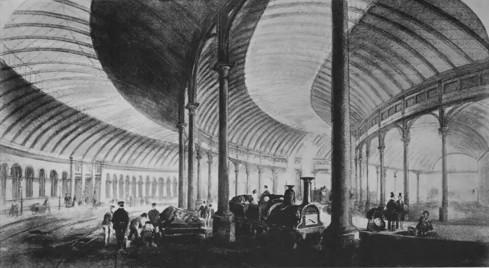 Newcastle Central Station in 1850