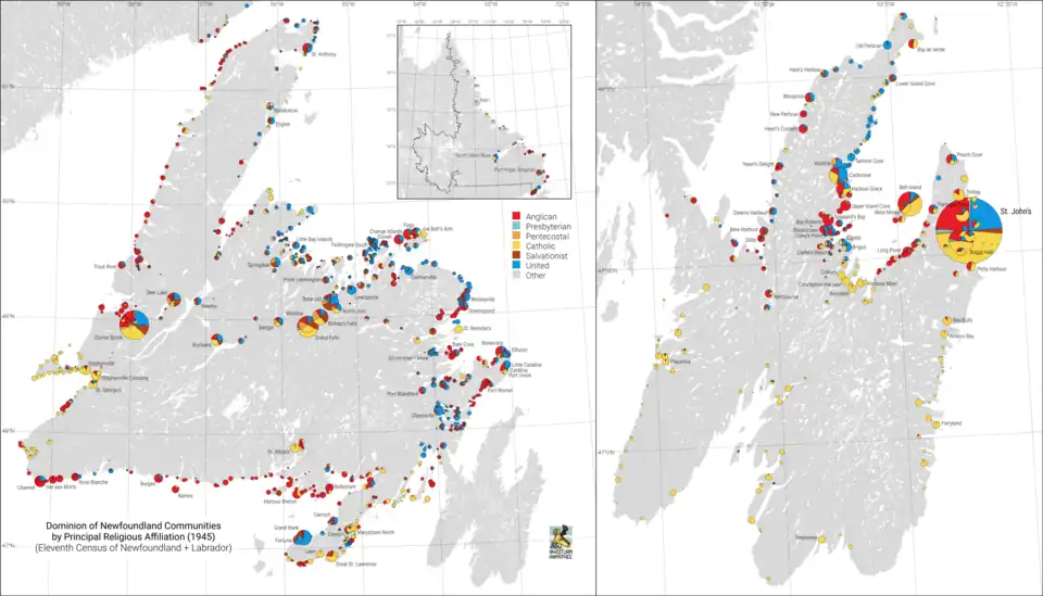 The Dominion of Newfoundland's final census of religion, 1945.