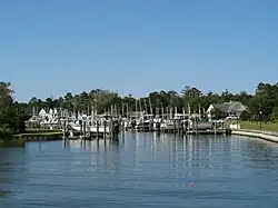 A private boat harbor in Newport, NC