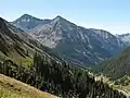North face, upper left corner