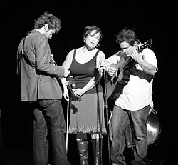 Chris Thile, Sara Watkins, and Sean Watkins at Michigan Theater in Ann Arbor, Michigan on the Farewell (For Now) Tour, October 2007