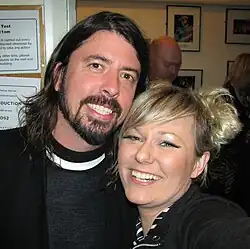 Nika Boon with Dave Grohl at Brixton Academy in London