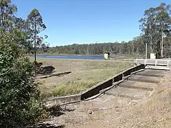 Dam wall and spillway, 2014
