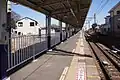 A view of the single platform looking toward Sakado in February 2012