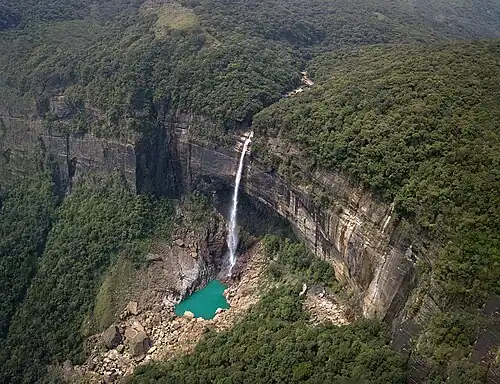 NohKaLikai Falls Aerial View