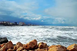 Caspian Sea at the city of Nur