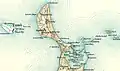 Tunø's placement in relation to Samsø.