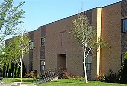 Two-story brick building, probably built in the 1960s