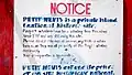 Private island notice on Petit Nevis