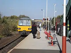 a Northern Rail class 144 (144004) arriving at platform 1.