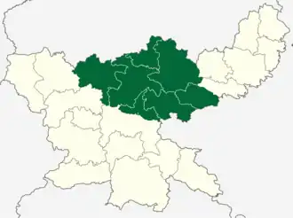 Location of North Chotanagpur division in Jharkhand