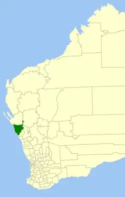 Location in Western Australia