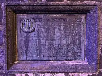 A plaque commemorating Norwegian casualties in the First World War in Bergenhus, Bergen