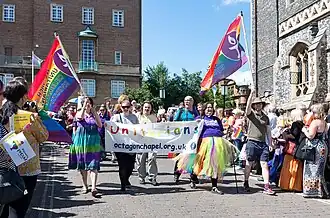 Octagon Unitarian Chapel at the march in 2018