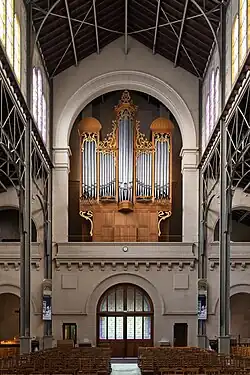 The grand organ in the tribune